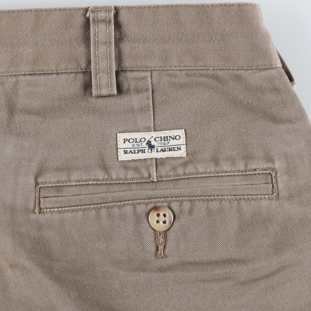 Ralph Lauren Polo Ralph Lauren Two-pleat Chino Pants for Men, W34 equivalent cotton Khaki type beige Vintage Second Hand