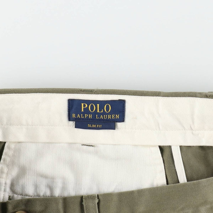 Ralph Lauren POLO RALPH LAUREN Slim Fit Chino Pants, Men's Size W35 (approx.) cotton Khaki type Vintage Second Hand