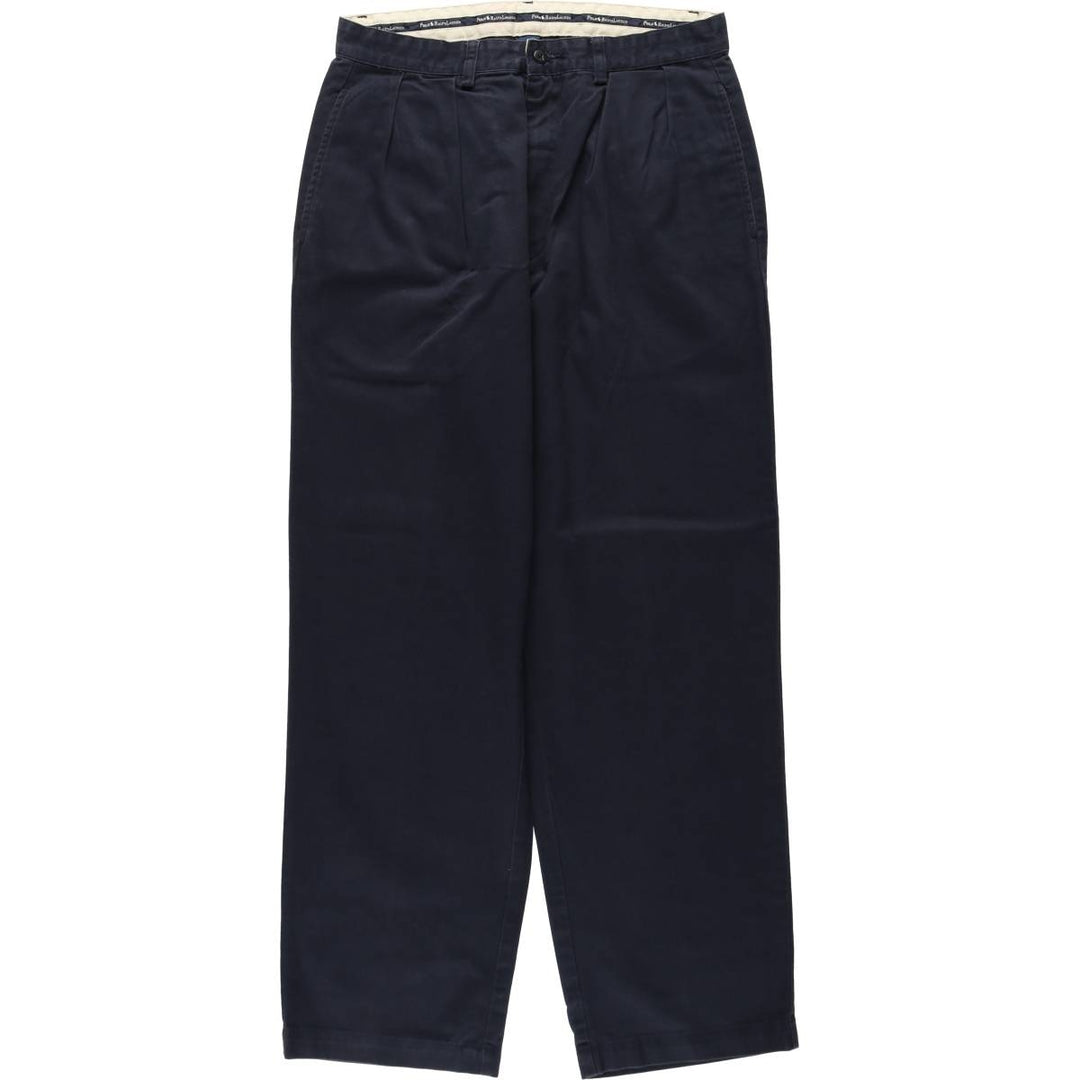 Ralph Lauren Polo Ralph Lauren Andrew Pant Two-pleat Chino Pants Men's Size W32 cotton navy blue type Vintage Second Hand