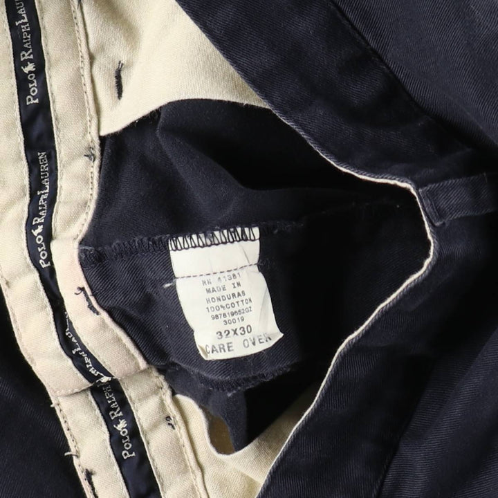 Ralph Lauren Polo Ralph Lauren Andrew Pant Two-pleat Chino Pants Men's Size W32 cotton navy blue type Vintage Second Hand