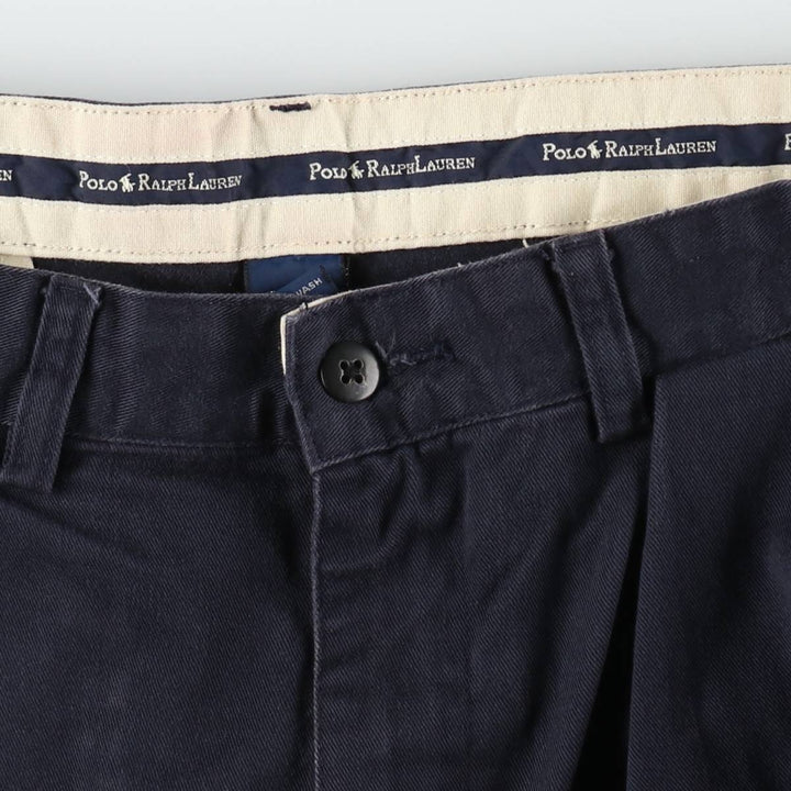 Ralph Lauren Polo Ralph Lauren Andrew Pant Two-pleat Chino Pants Men's Size W32 cotton navy blue type Vintage Second Hand