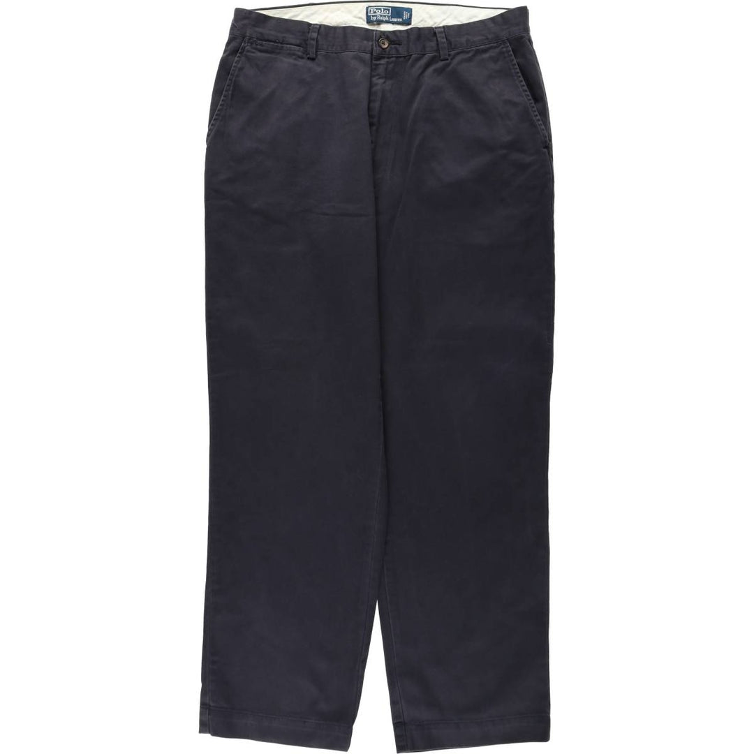 Ralph Lauren POLO by Ralph Lauren Two-pleat Chino Pants for Men, W35 cotton navy blue type Vintage Second Hand