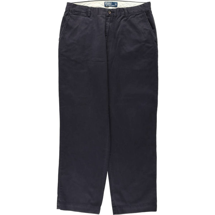 Ralph Lauren POLO by Ralph Lauren Two-pleat Chino Pants for Men, W35 cotton navy blue type Vintage Second Hand