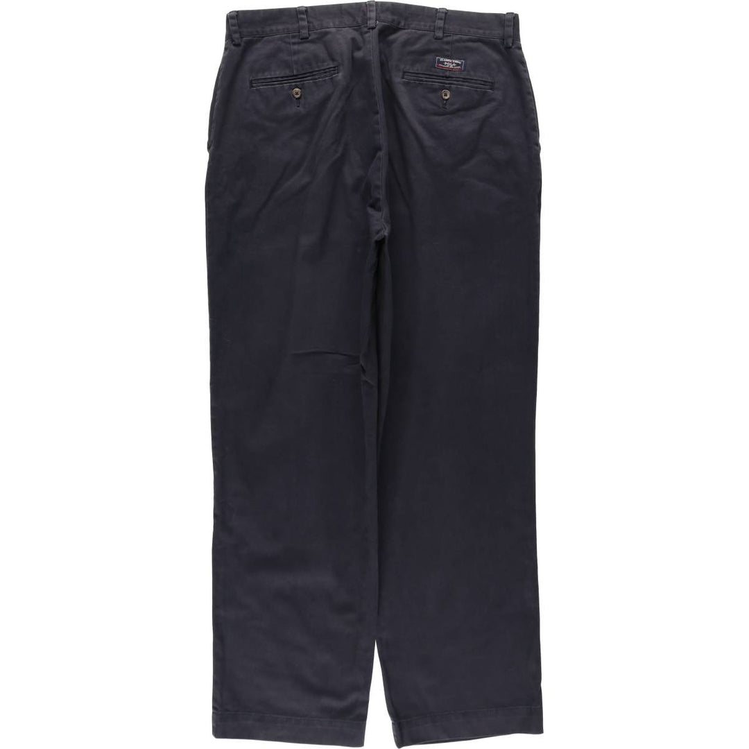 Ralph Lauren POLO by Ralph Lauren Two-pleat Chino Pants for Men, W35 cotton navy blue type Vintage Second Hand