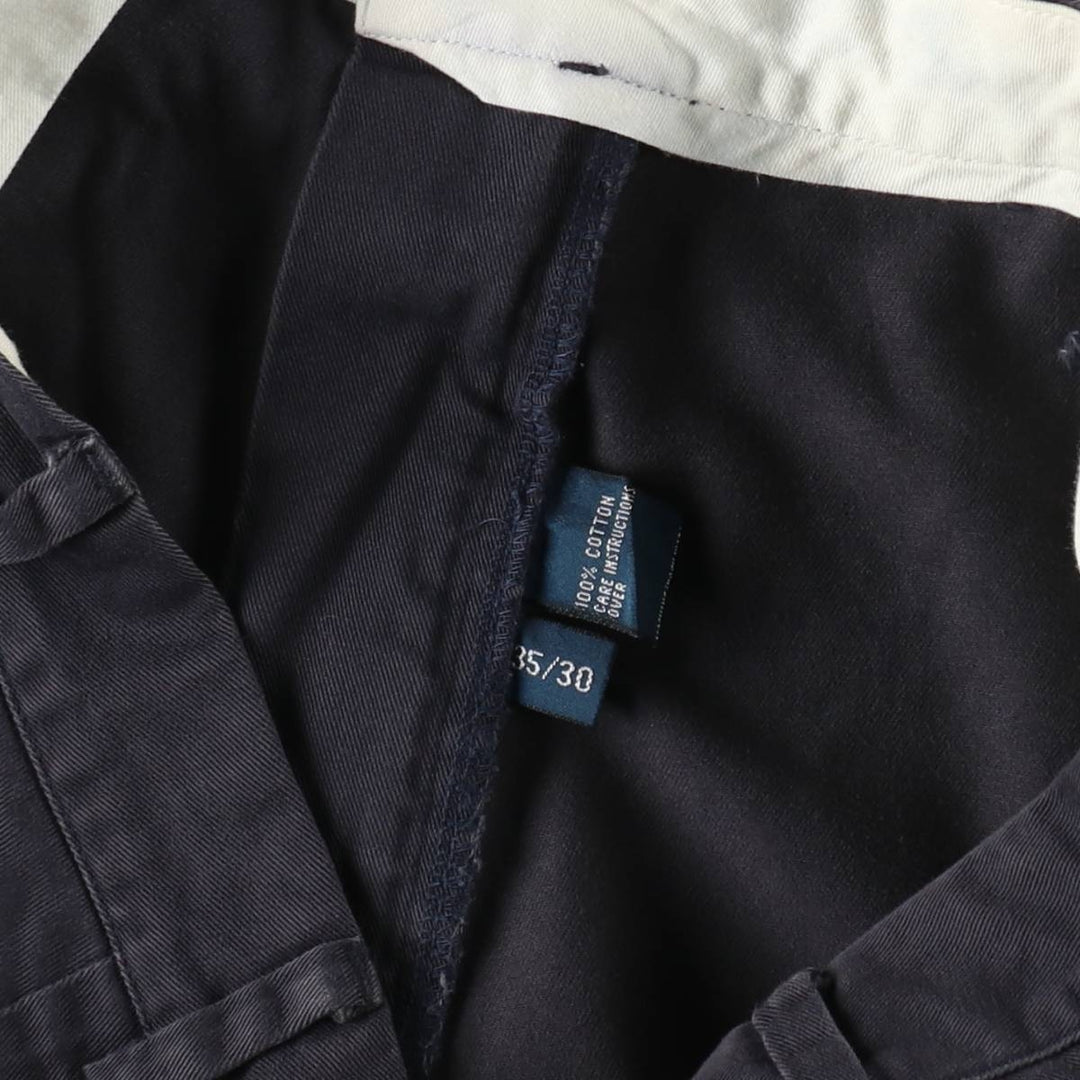 Ralph Lauren POLO by Ralph Lauren Two-pleat Chino Pants for Men, W35 cotton navy blue type Vintage Second Hand