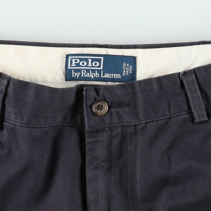 Ralph Lauren POLO by Ralph Lauren Two-pleat Chino Pants for Men, W35 cotton navy blue type Vintage Second Hand