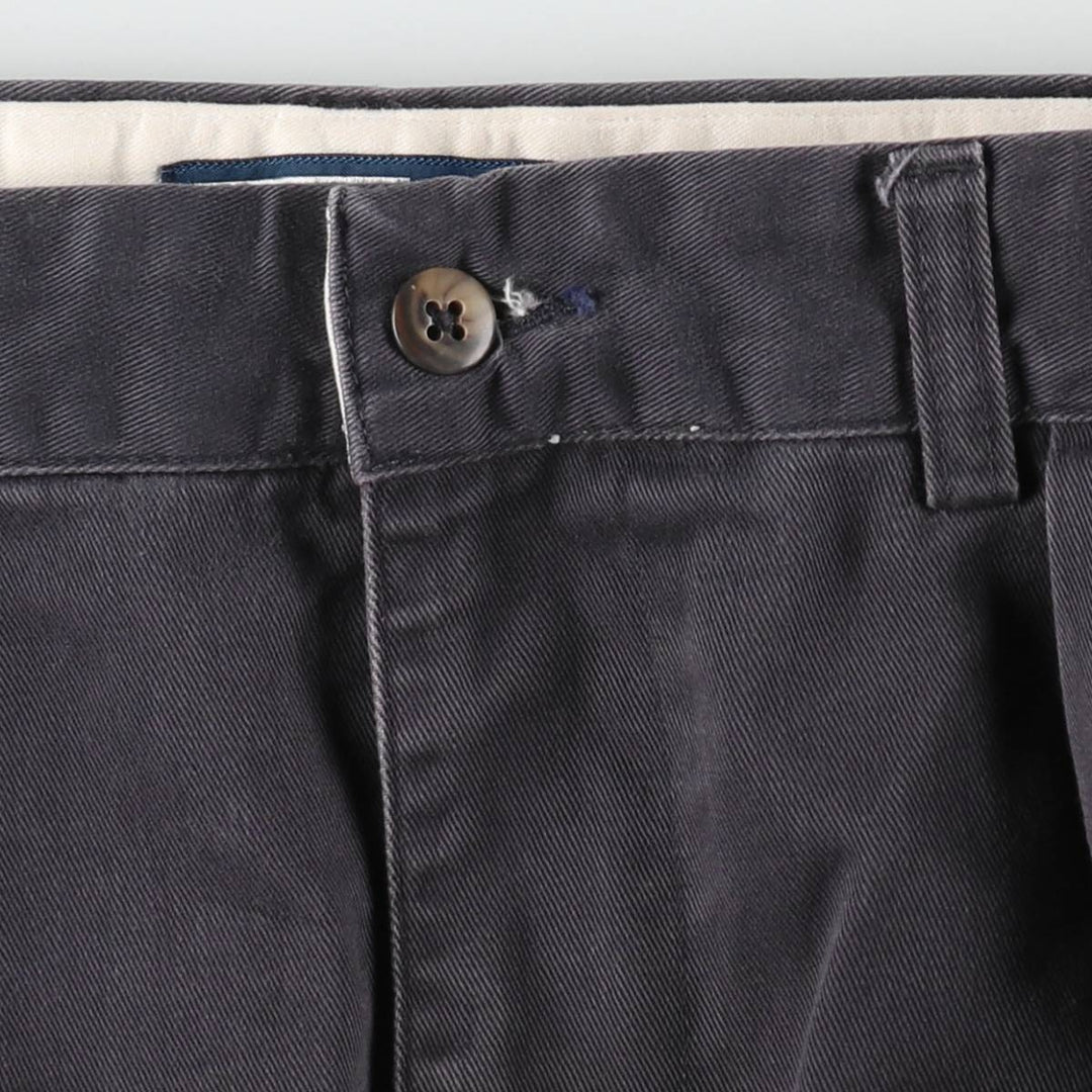 Ralph Lauren POLO by Ralph Lauren ANDREW PANT, two-pleat chino pants, men's, W35 equivalent cotton navy blue type Vintage Second Hand