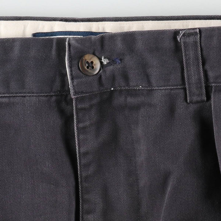 Ralph Lauren POLO by Ralph Lauren ANDREW PANT, two-pleat chino pants, men's, W35 equivalent cotton navy blue type Vintage Second Hand
