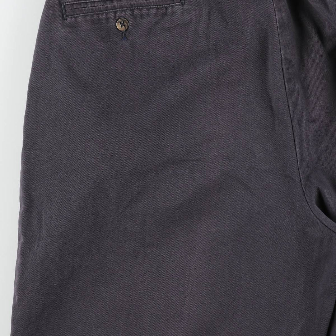 Ralph Lauren POLO by Ralph Lauren ANDREW PANT, two-pleat chino pants, men's, W35 equivalent cotton navy blue type Vintage Second Hand