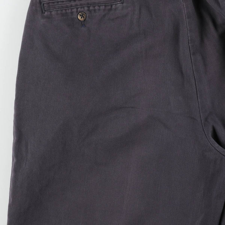 Ralph Lauren POLO by Ralph Lauren ANDREW PANT, two-pleat chino pants, men's, W35 equivalent cotton navy blue type Vintage Second Hand