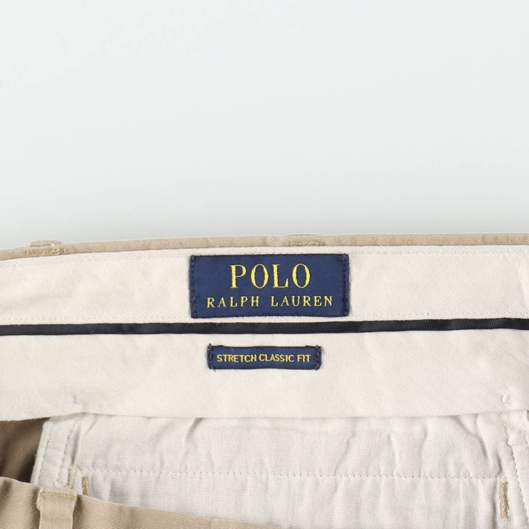 Ralph Lauren POLO RALPH LAUREN Stretch Classic Fit Chino Pants, Men's Size W33 (approx.) cotton Beige type Vintage Second Hand