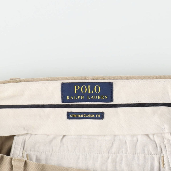 Ralph Lauren POLO RALPH LAUREN Stretch Classic Fit Chino Pants, Men's Size W33 (approx.) cotton Beige type Vintage Second Hand