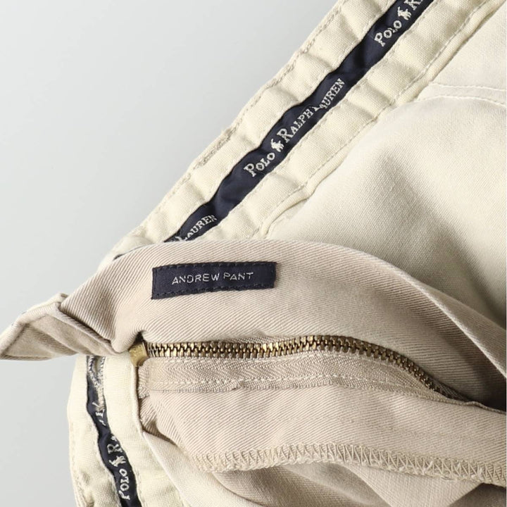 Ralph Lauren Polo Ralph Lauren Andrew Pant Two-pleat Chino Pants Men's Size W32 cotton Beige type Vintage Second Hand