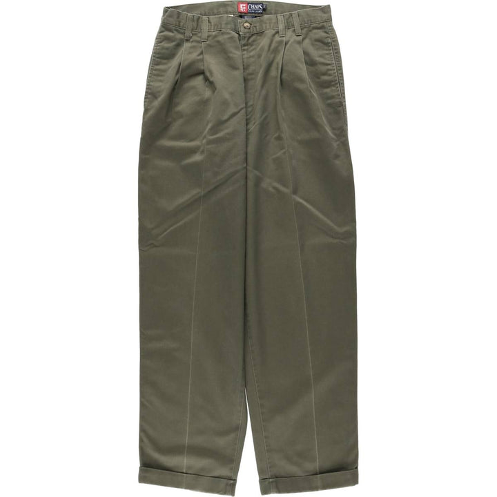 Ralph Lauren CHAPS Two-Pleat Chino Pants, Men's Size W30 (approx.) cotton Khaki type Vintage Second Hand
