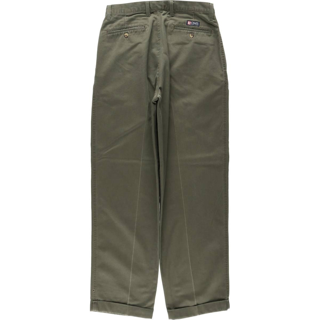 Ralph Lauren CHAPS Two-Pleat Chino Pants, Men's Size W30 (approx.) cotton Khaki type Vintage Second Hand