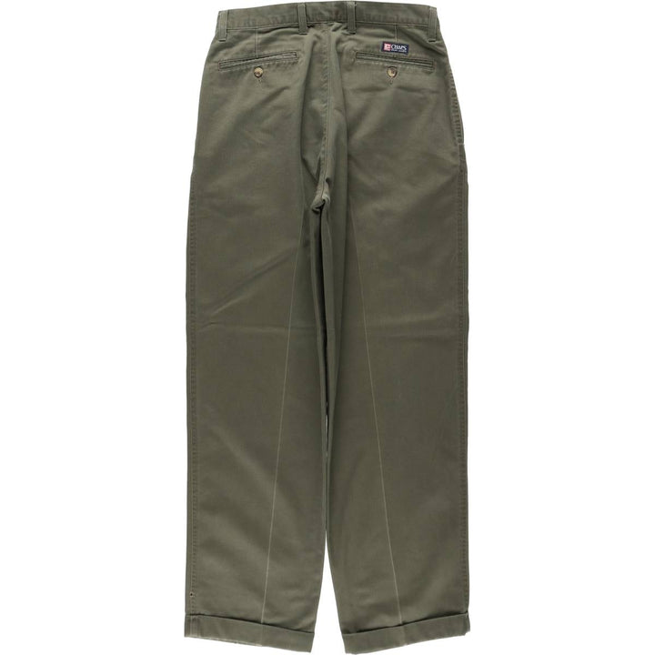 Ralph Lauren CHAPS Two-Pleat Chino Pants, Men's Size W30 (approx.) cotton Khaki type Vintage Second Hand