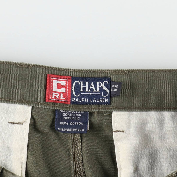 Ralph Lauren CHAPS Two-Pleat Chino Pants, Men's Size W30 (approx.) cotton Khaki type Vintage Second Hand