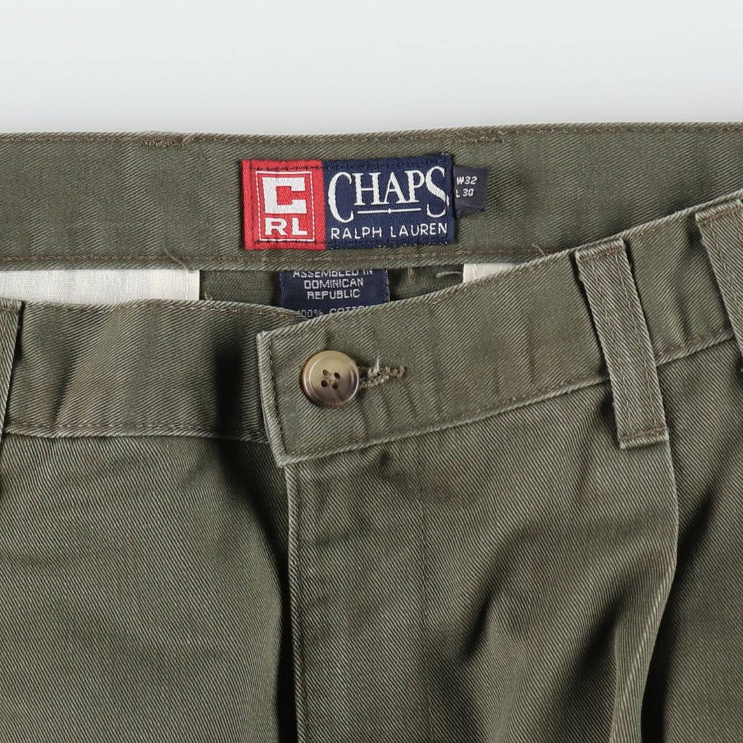 Ralph Lauren CHAPS Two-Pleat Chino Pants, Men's Size W30 (approx.) cotton Khaki type Vintage Second Hand