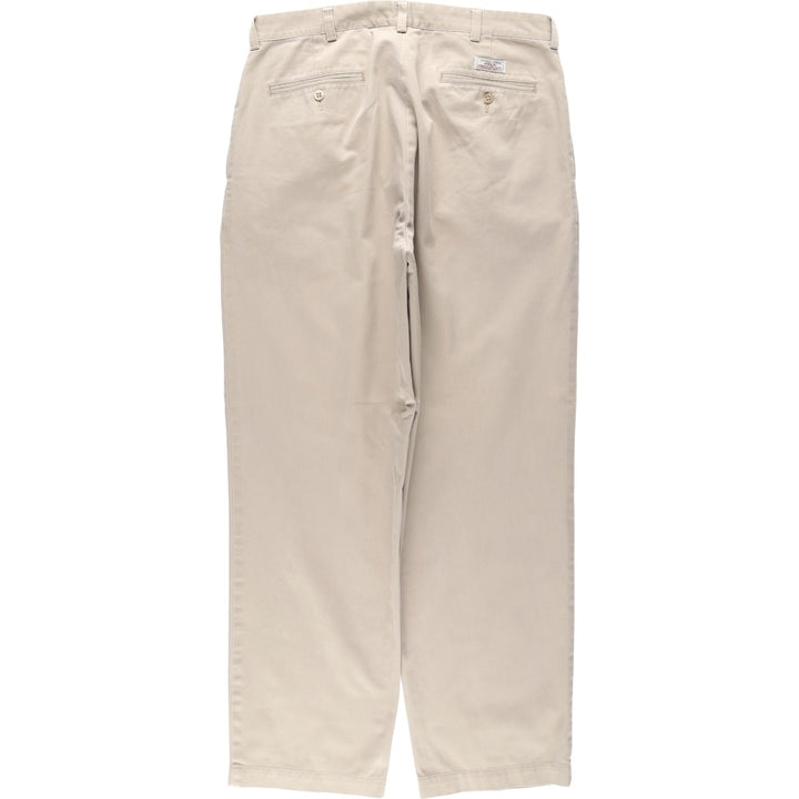 Ralph Lauren POLO by Ralph Lauren ANDREW PANT, two-pleat chino pants, men's, W35 equivalent cotton Beige type Vintage Second Hand
