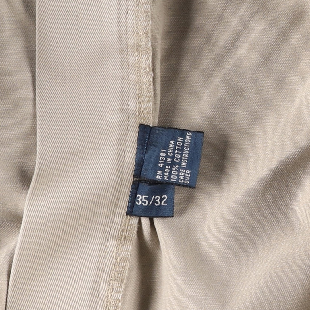 Ralph Lauren POLO by Ralph Lauren ANDREW PANT, two-pleat chino pants, men's, W35 equivalent cotton Beige type Vintage Second Hand