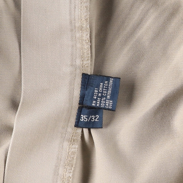Ralph Lauren POLO by Ralph Lauren ANDREW PANT, two-pleat chino pants, men's, W35 equivalent cotton Beige type Vintage Second Hand