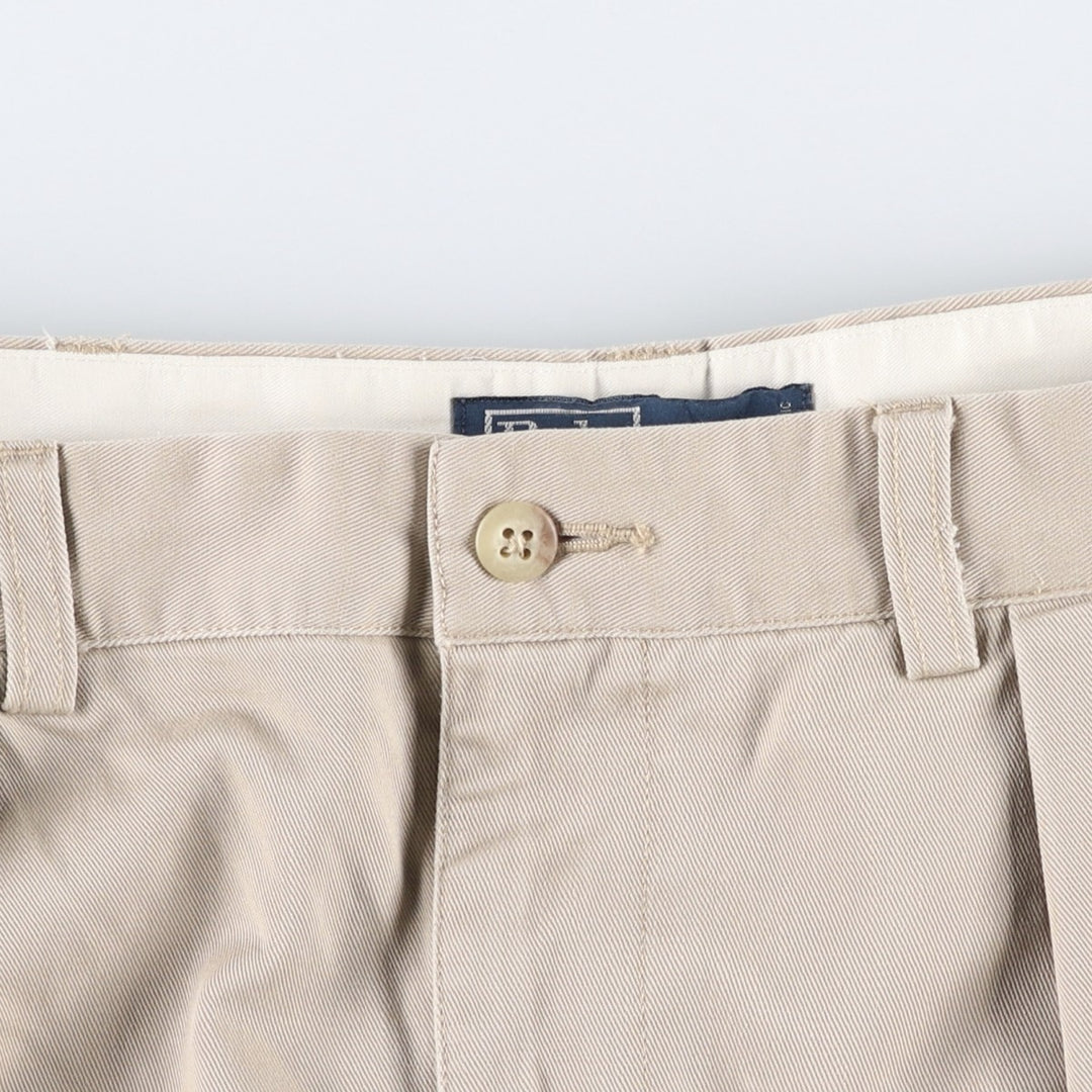 Ralph Lauren POLO by Ralph Lauren ANDREW PANT, two-pleat chino pants, men's, W35 equivalent cotton Beige type Vintage Second Hand