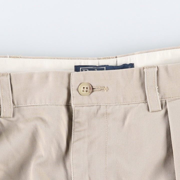 Ralph Lauren POLO by Ralph Lauren ANDREW PANT, two-pleat chino pants, men's, W35 equivalent cotton Beige type Vintage Second Hand