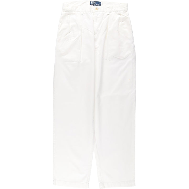 Ralph Lauren POLO by Ralph Lauren ANDREW PANT Two-pleat chino pants for men, equivalent to W31 cotton white type Vintage Second Hand