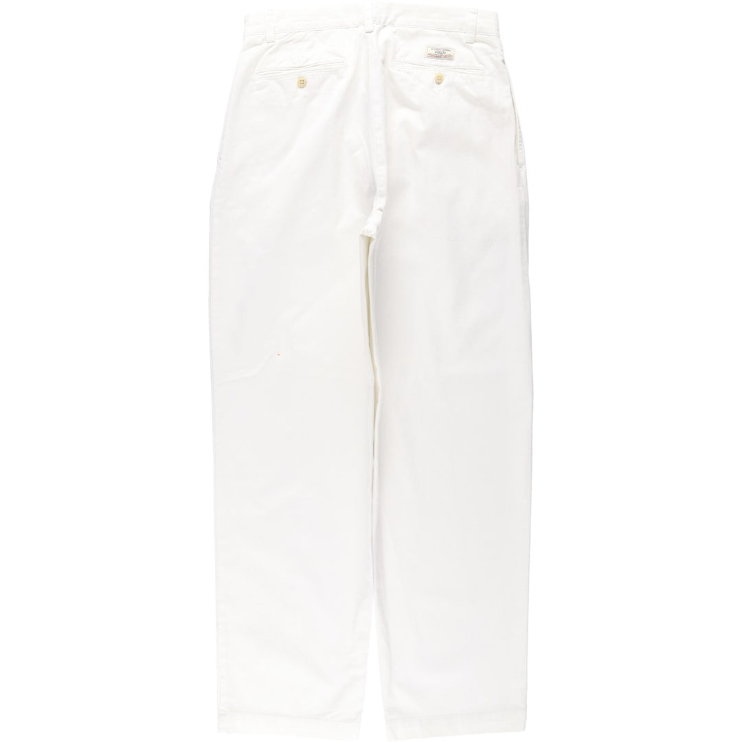 Ralph Lauren POLO by Ralph Lauren ANDREW PANT Two-pleat chino pants for men, equivalent to W31 cotton white type Vintage Second Hand