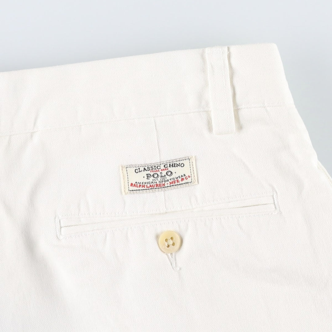 Ralph Lauren POLO by Ralph Lauren ANDREW PANT Two-pleat chino pants for men, equivalent to W31 cotton white type Vintage Second Hand