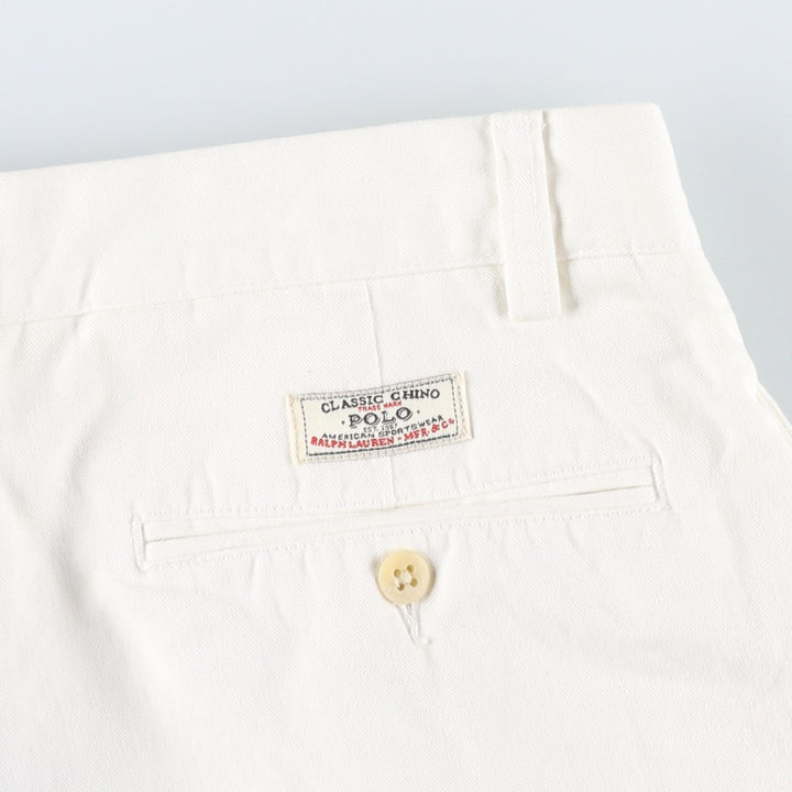 Ralph Lauren POLO by Ralph Lauren ANDREW PANT Two-pleat chino pants for men, equivalent to W31 cotton white type Vintage Second Hand