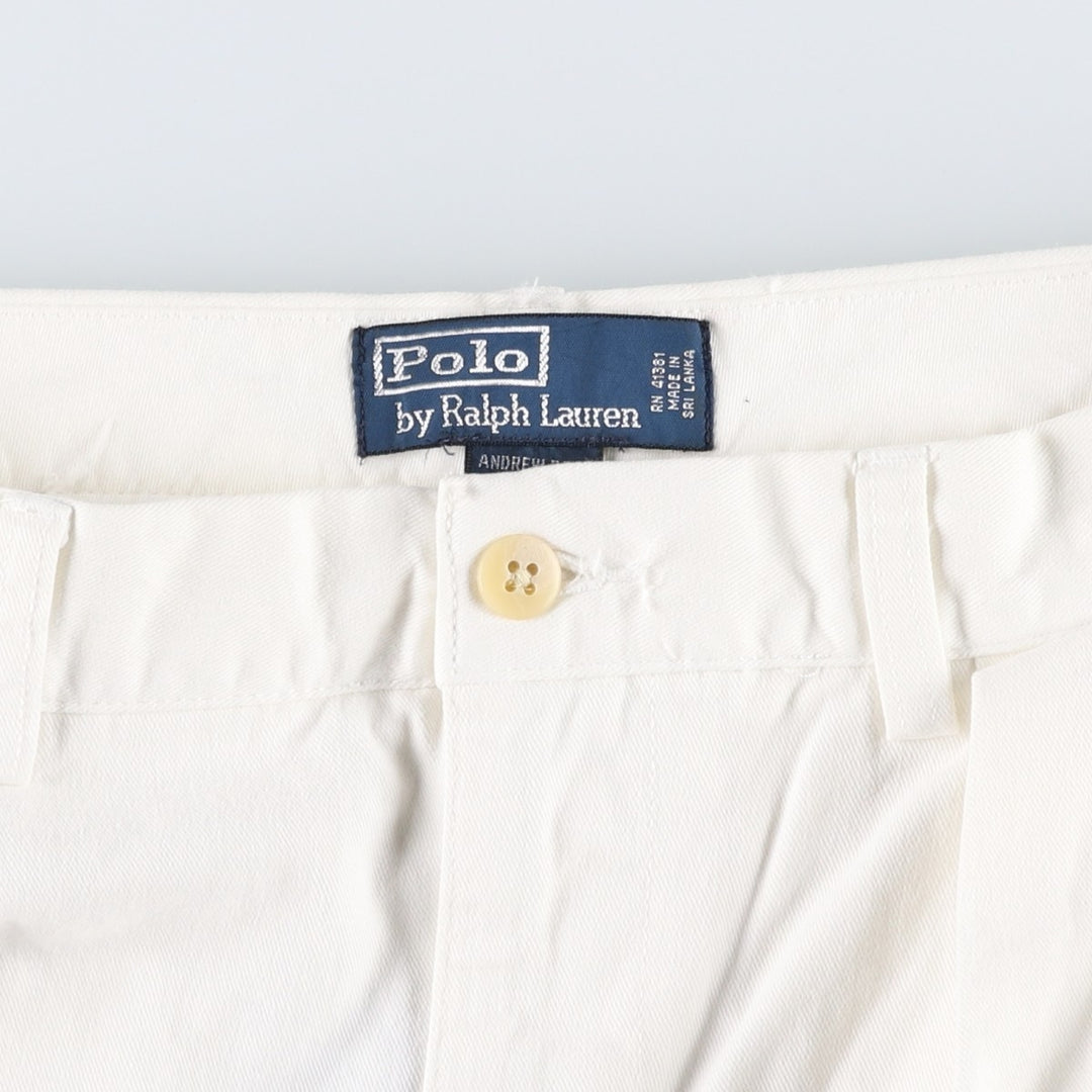Ralph Lauren POLO by Ralph Lauren ANDREW PANT Two-pleat chino pants for men, equivalent to W31 cotton white type Vintage Second Hand