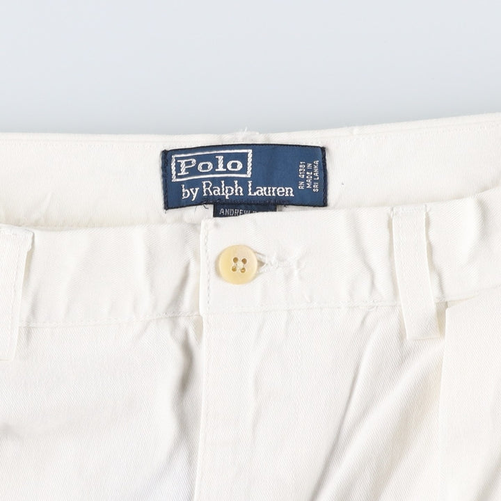 Ralph Lauren POLO by Ralph Lauren ANDREW PANT Two-pleat chino pants for men, equivalent to W31 cotton white type Vintage Second Hand