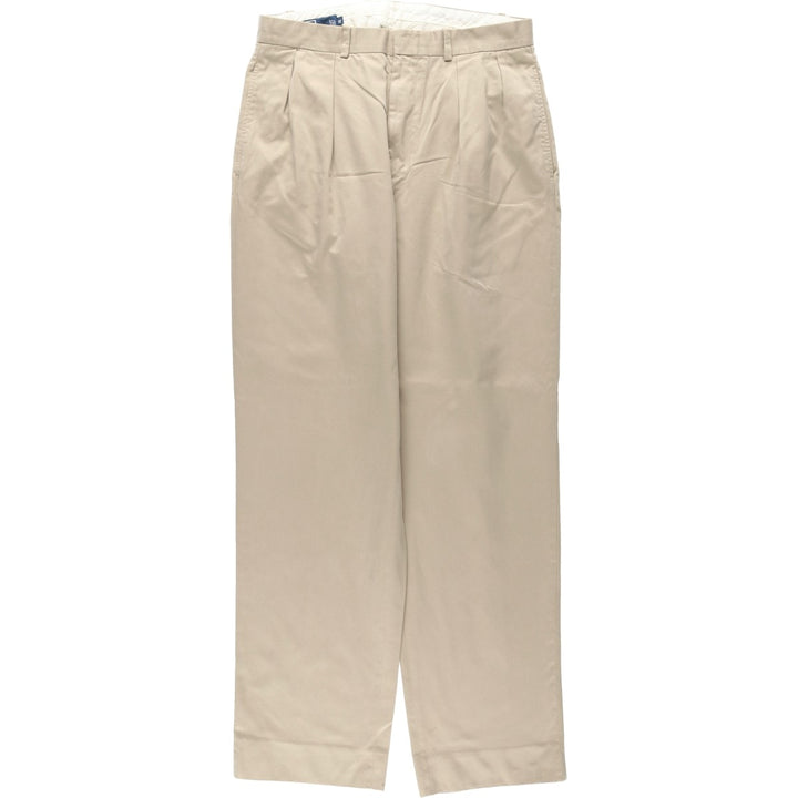 Ralph Lauren POLO by Ralph Lauren Two-pleat Chino Pants for Men, W32 equivalent cotton Beige type Vintage Second Hand