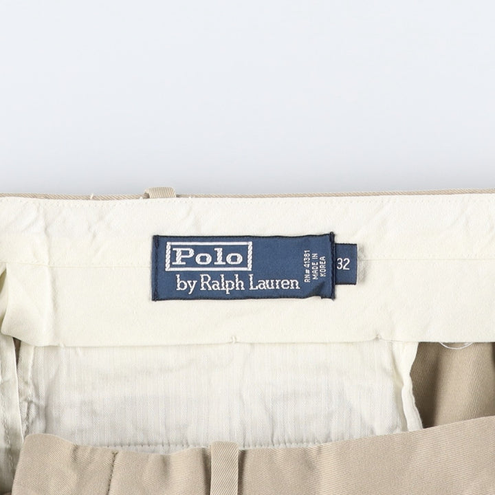 Ralph Lauren POLO by Ralph Lauren Two-pleat Chino Pants for Men, W32 equivalent cotton Beige type Vintage Second Hand