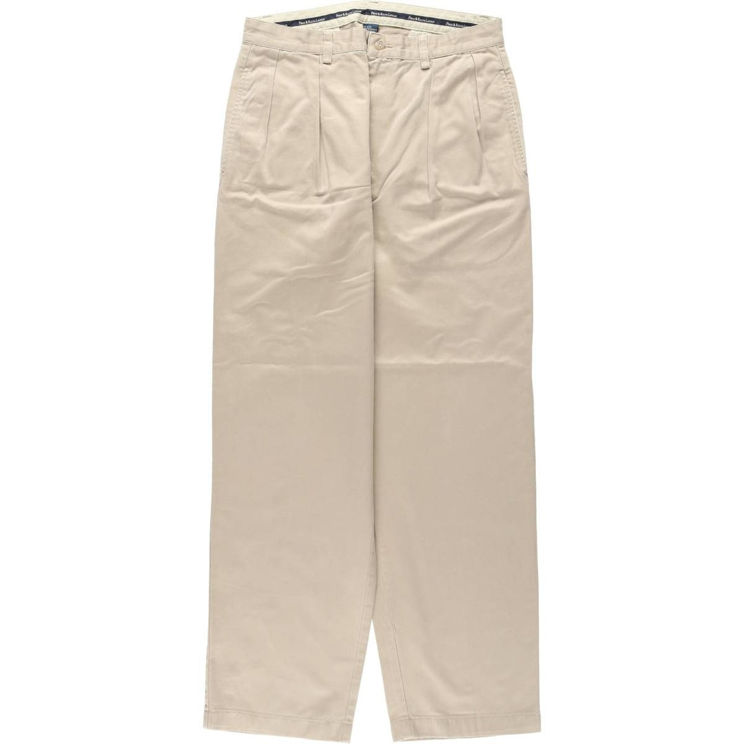 Ralph Lauren Polo Ralph Lauren Andrew Pant Two-pleat Chino Pants Men's Size W32 cotton Beige type Vintage Second Hand