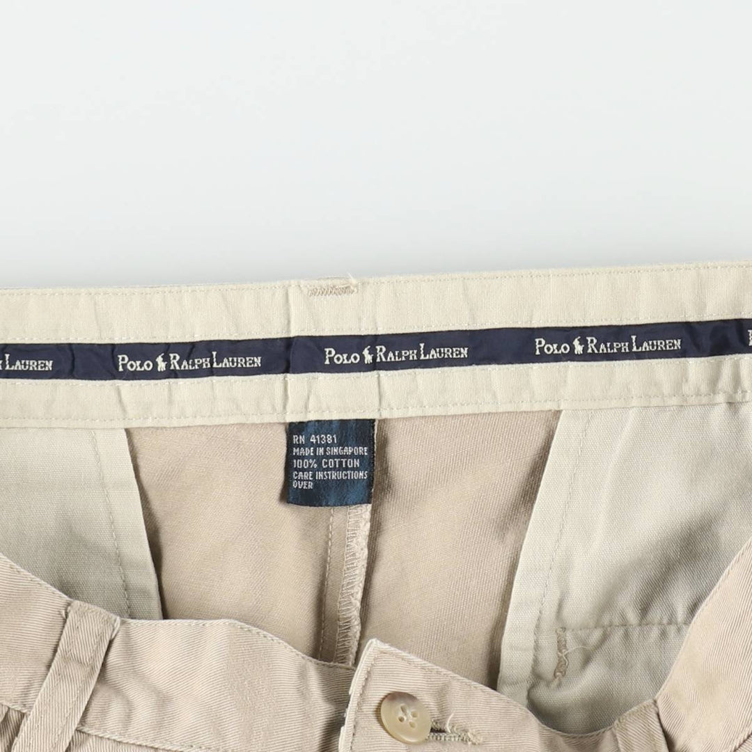 Ralph Lauren Polo Ralph Lauren Andrew Pant Two-pleat Chino Pants Men's Size W32 cotton Beige type Vintage Second Hand