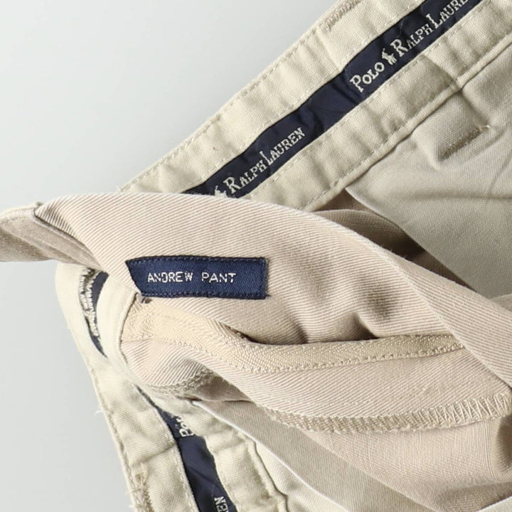 Ralph Lauren Polo Ralph Lauren Andrew Pant Two-pleat Chino Pants Men's Size W32 cotton Beige type Vintage Second Hand