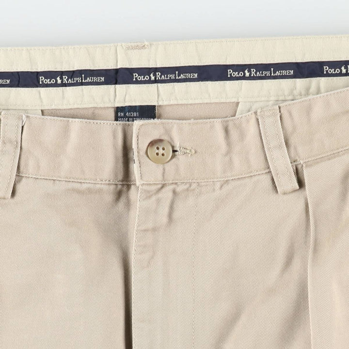 Ralph Lauren Polo Ralph Lauren Andrew Pant Two-pleat Chino Pants Men's Size W32 cotton Beige type Vintage Second Hand