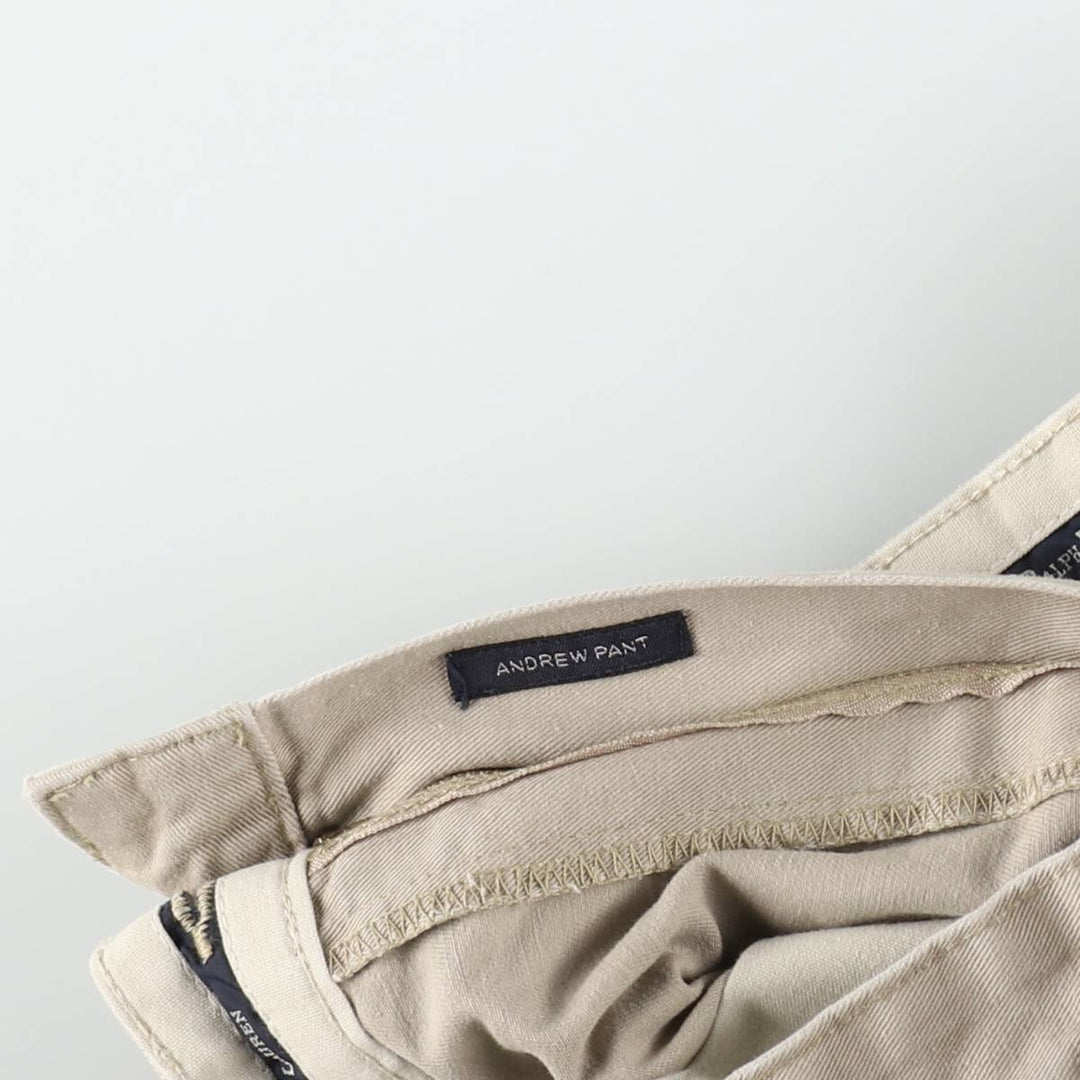 Ralph Lauren Polo Ralph Lauren Andrew Pant Two-pleat Chino Pants Men's Size W34 cotton Beige type Vintage Second Hand