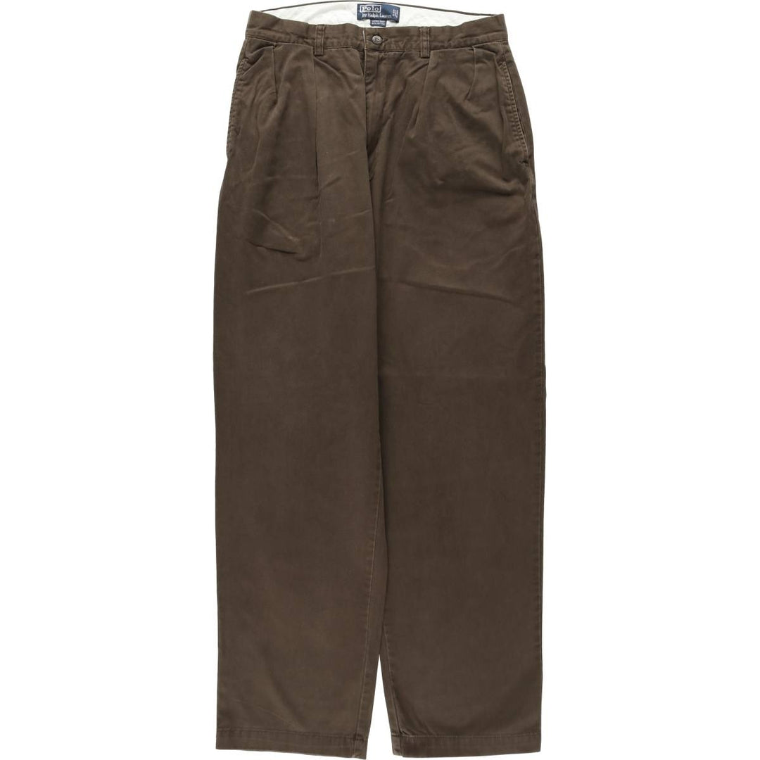 Ralph Lauren POLO by Ralph Lauren ANDREW PANT Two-pleat chino pants for men, equivalent to W31 cotton brown type Vintage Second Hand
