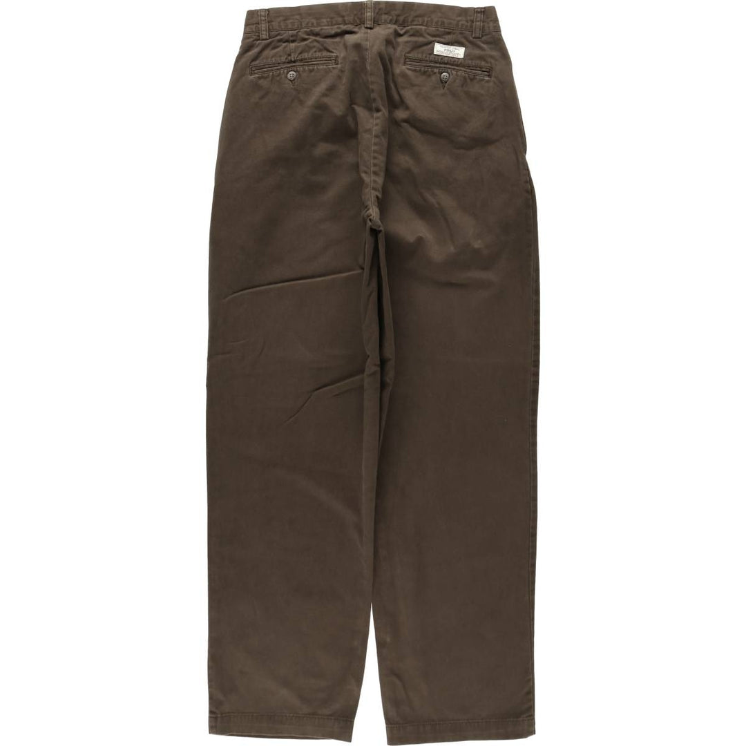 Ralph Lauren POLO by Ralph Lauren ANDREW PANT Two-pleat chino pants for men, equivalent to W31 cotton brown type Vintage Second Hand