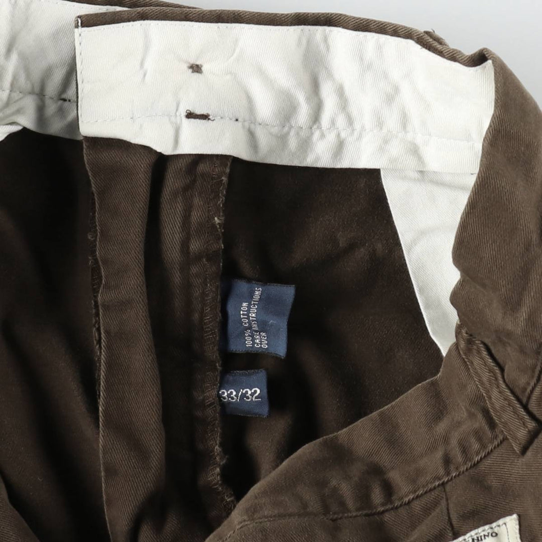 Ralph Lauren POLO by Ralph Lauren ANDREW PANT Two-pleat chino pants for men, equivalent to W31 cotton brown type Vintage Second Hand