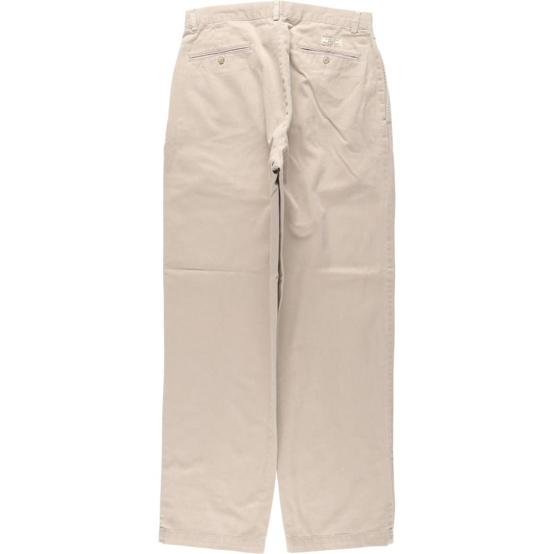 Ralph Lauren POLO by Ralph Lauren ANDREW PANT, two-pleat chino pants, men's, W32 equivalent cotton Beige type Vintage Second Hand