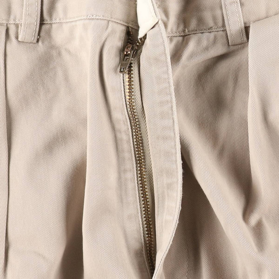 Ralph Lauren POLO by Ralph Lauren ANDREW PANT, two-pleat chino pants, men's, W32 equivalent cotton Beige type Vintage Second Hand