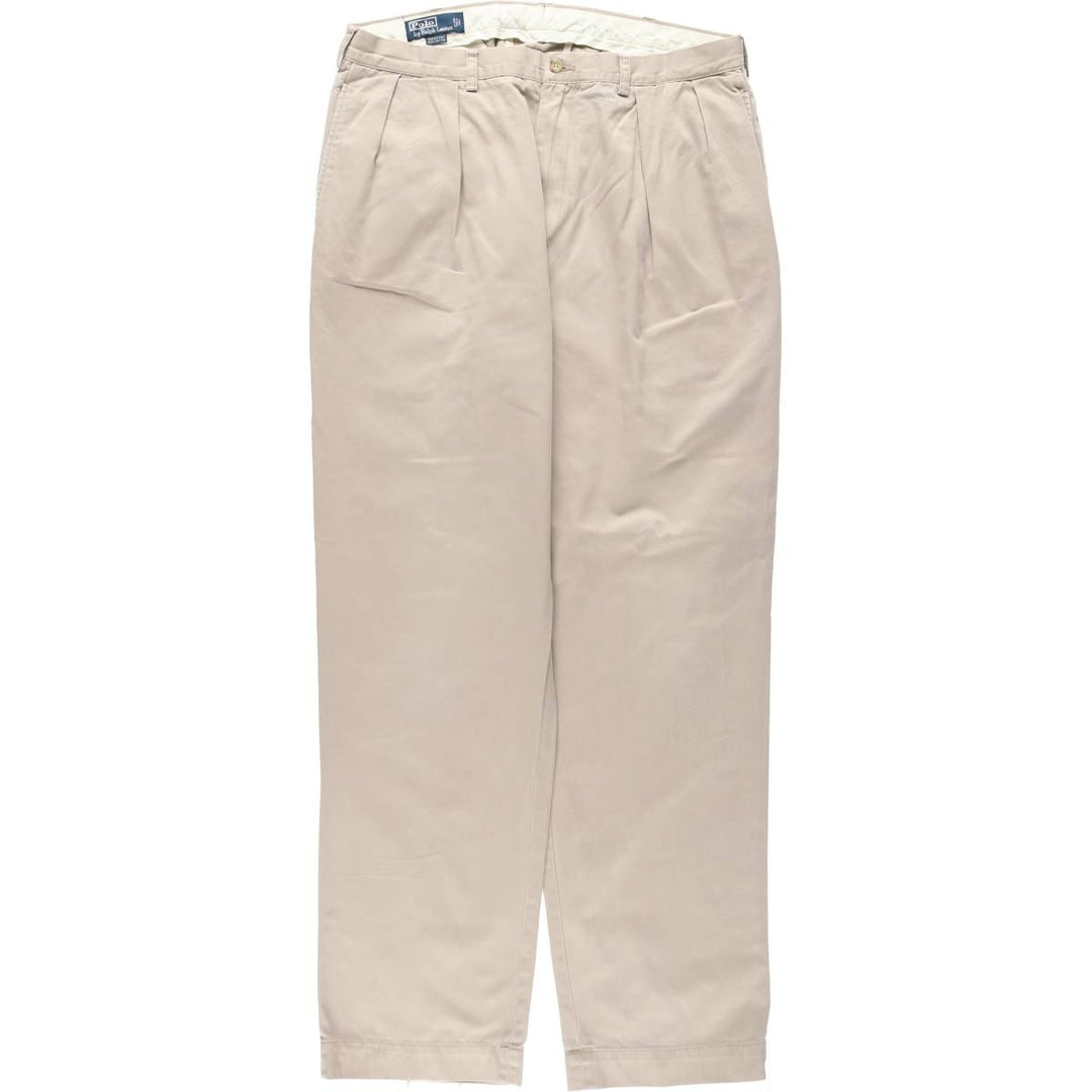 Ralph Lauren POLO by Ralph Lauren ANDREW PANT Two-pleat chino pants for men, equivalent to w36 cotton Beige type Vintage Second Hand