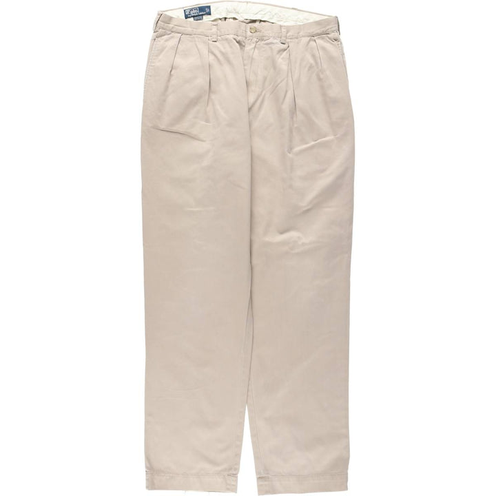 Ralph Lauren POLO by Ralph Lauren ANDREW PANT Two-pleat chino pants for men, equivalent to w36 cotton Beige type Vintage Second Hand