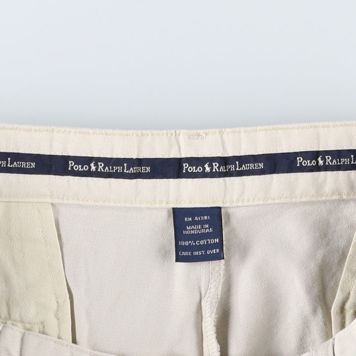 Ralph Lauren Polo Ralph Lauren Two-pleat Chino Pants for Men, W33 equivalent cotton pale white type Vintage Second Hand