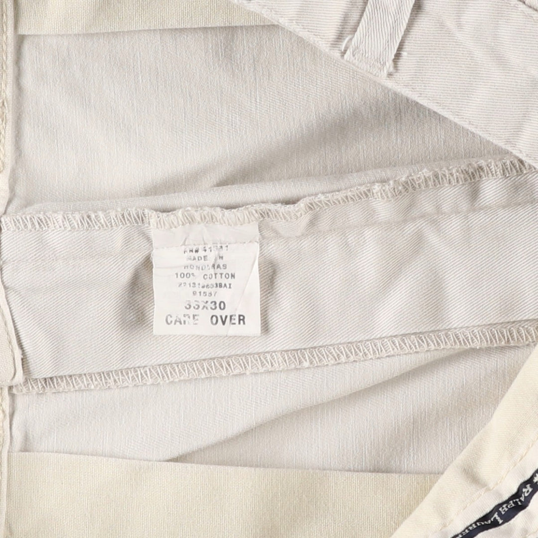 Ralph Lauren Polo Ralph Lauren Two-pleat Chino Pants for Men, W33 equivalent cotton pale white type Vintage Second Hand