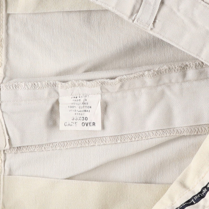 Ralph Lauren Polo Ralph Lauren Two-pleat Chino Pants for Men, W33 equivalent cotton pale white type Vintage Second Hand
